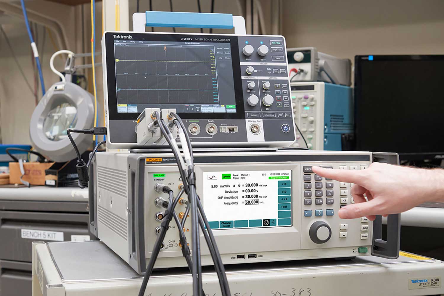 Calibrador de osciloscopios 9500C de Fluke Calibration